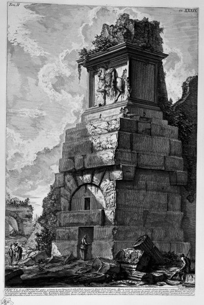 Tomb on the Via Tiburtina near Ponte Lugano by Giovanni Battista Piranesi